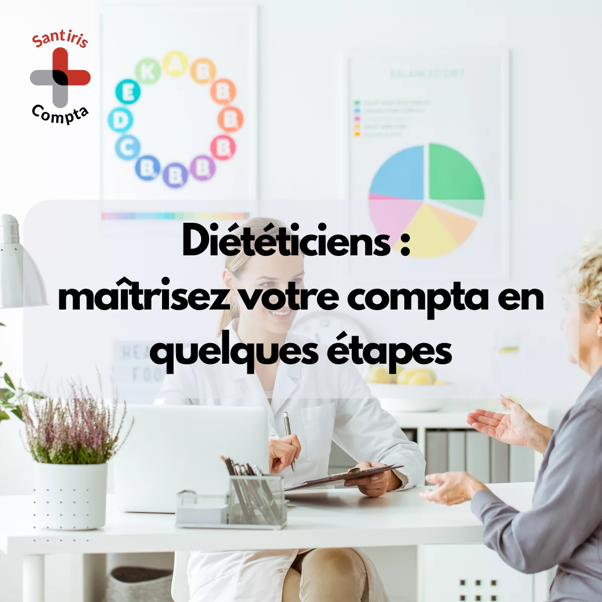 Comptabilité diététicien libéral Diététicien libéral en consultation avec un patient, illustrant la maîtrise de la comptabilité et des obligations BNC grâce à un accompagnement comptable adapté aux professionnels de santé – Santiris Compta.