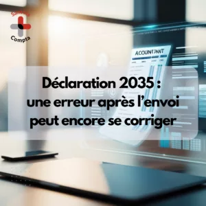 Corriger déclaration 2035 après l’envoi : visuel explicatif sur les solutions possibles pour les professionnels de santé libéraux en cas d’erreur fiscale.