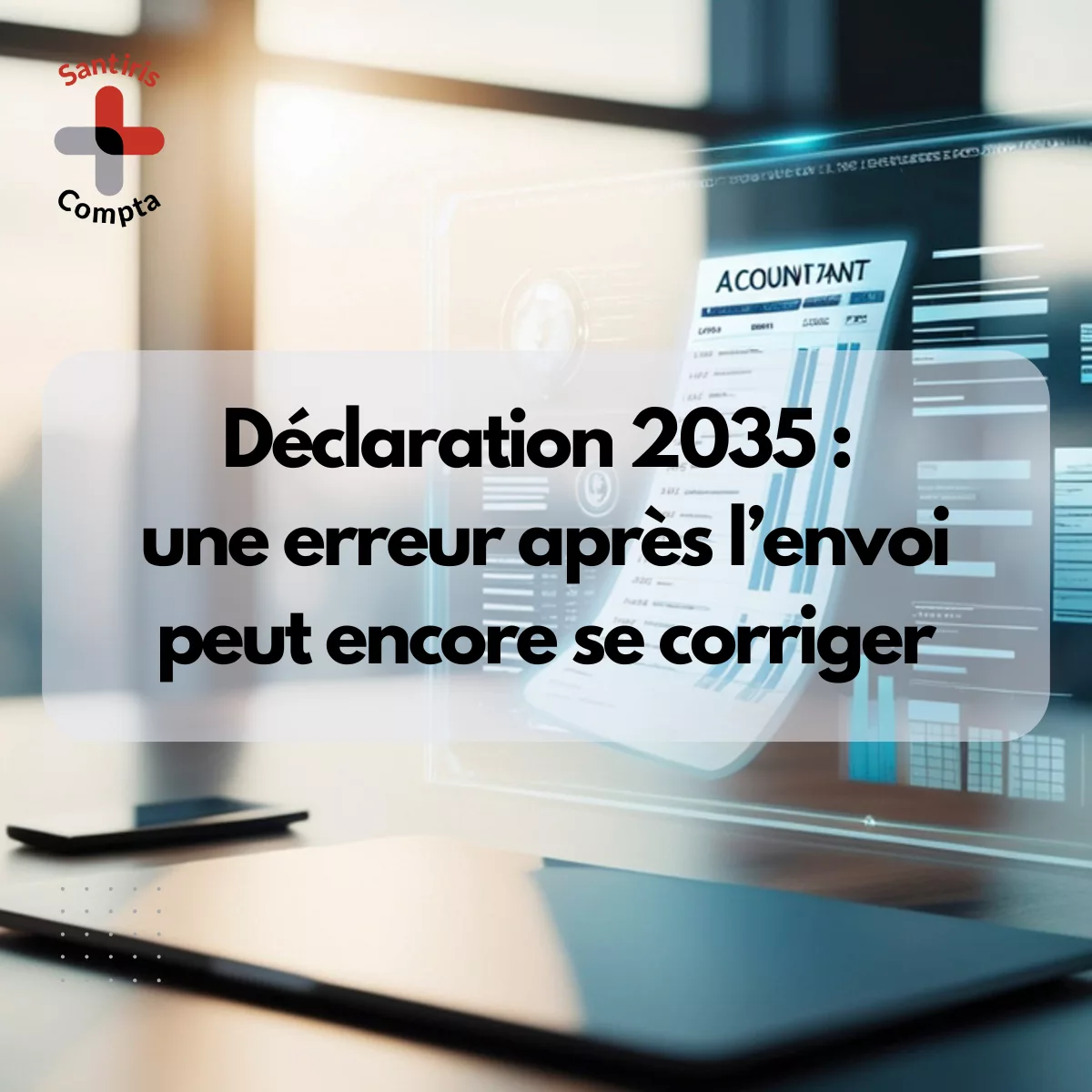 Corriger déclaration 2035 après l’envoi : visuel explicatif sur les solutions possibles pour les professionnels de santé libéraux en cas d’erreur fiscale.