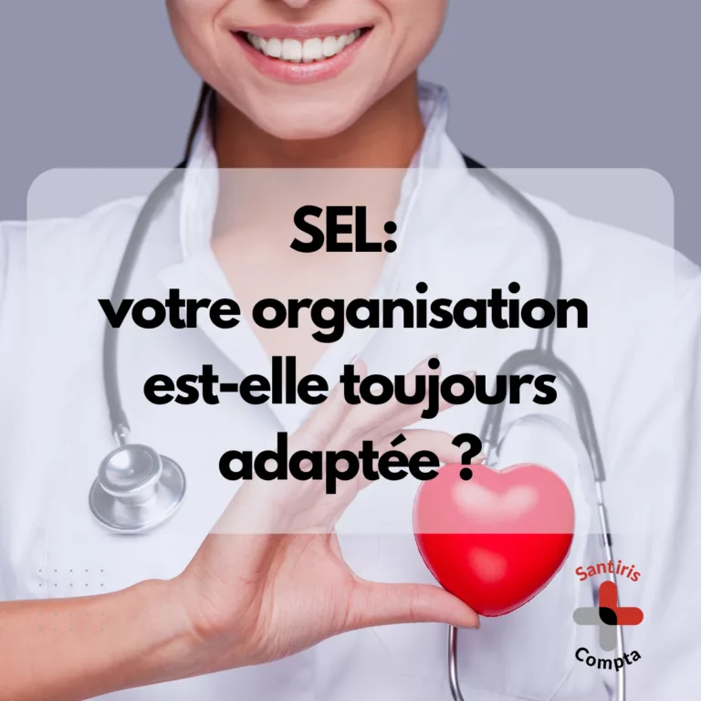 SEL professionnel de santé : visuel Santiris Compta sur les évolutions fiscales et sociales des sociétés d'exercice libéral (SEL). Informations sur la rémunération, les dividendes, les cotisations sociales et l'organisation des médecins, dentistes, infirmiers et kinésithérapeutes exerçant en SELARL ou SELAS.